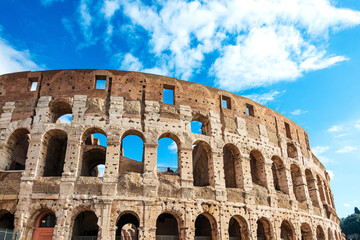 Obraz premium Roman amphitheatres in Rome, circular or oval open-air venues with raised seating built by the Ancient Romans, Rome, ITALY