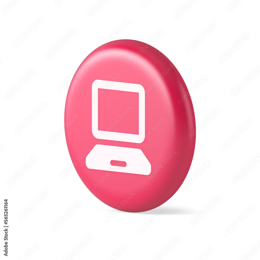 Aufkleber computer network connection button digital information browsing 3d round realistic icon