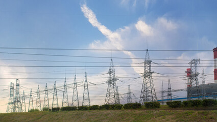 Landscape of substation and power transmission lines