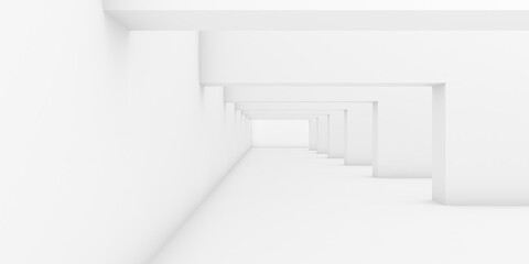 Obraz premium 3d rendering background, white empty room, Bridge