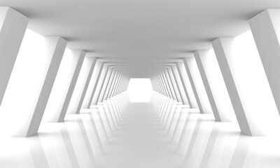 3d rendering background, white empty room, Bridge