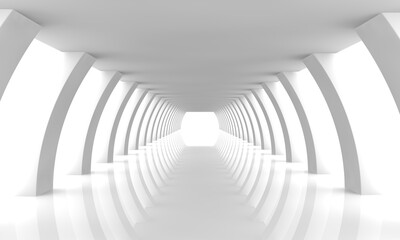 3d rendering background, white empty room, Bridge