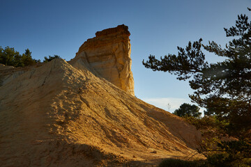Colorado Provençal de Rustrel in Provence. Its different colored ochre rocks are well known. In...