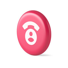 Contact phone call voice communication button dialog assistance helpline consulting 3d realistic icon