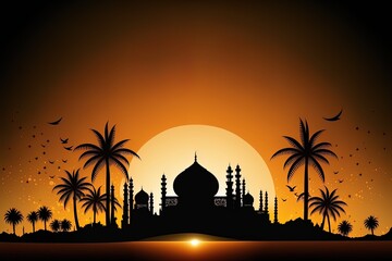 Islamic background with empty copy space good for a special event like Ramadan or Eid Al-Fitr, generative ai
