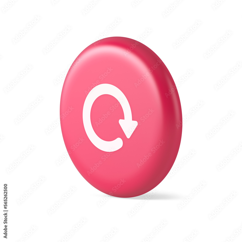 Poster circular arrow button curved dynamic loading progress navigation cursor 3d round realistic icon