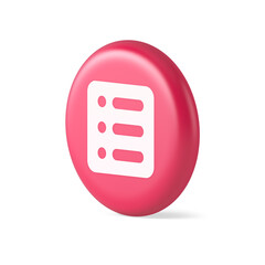 To do list agenda important message button planner business organizer time management 3d realistic icon