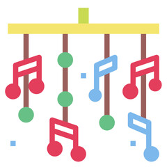 crib toy flat icon style