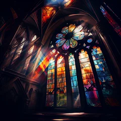 Papier peint adhésif Coloré Rainbow Cathedral, AI 