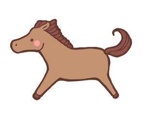 駆ける馬のイラスト