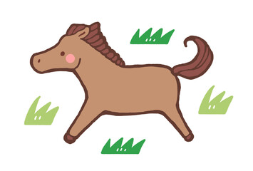 駆ける馬のイラスト