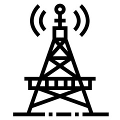 stations tower line icon style