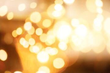 Sparkling golden bokeh horizontal background
