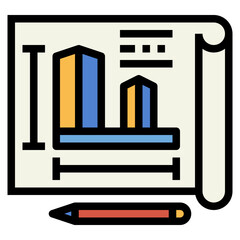 architecture filled outline icon style