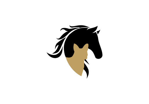 horse and dog icon Isolated On White Background - Vector Illustration, Logo Graphic Design