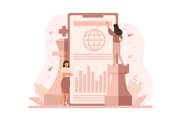 Business Presentation Flat Design Illustration