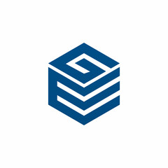 GE Modern Leter Logo Design with Black and White Monogram. Creative Letter Logo Brush Monogram.