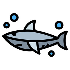 shark filled outline icon style