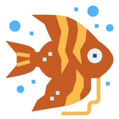 angelfish flat icon style