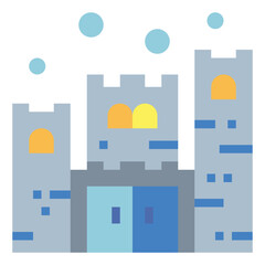 castle flat icon style