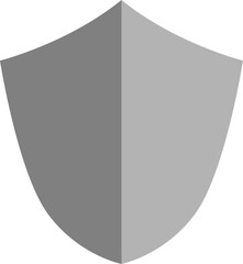 Simple Shaded Shield Icon. Vector Image.