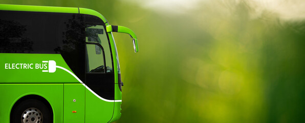 Electric tourist bus on a green background  © scharfsinn86