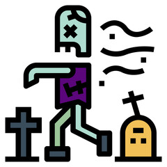 zombie filled outline icon style
