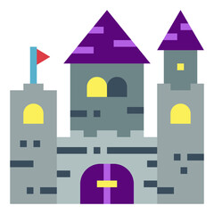 castle flat icon style
