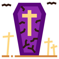coffin flat icon style