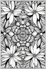 Colouring picture drawn in zentangle style. Coloring Book. Coloring book page Generative AI Content by NovelAI