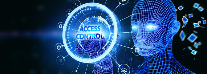 Business, Technology, Internet and network concept. Virtual display: Access control. 3d illustration