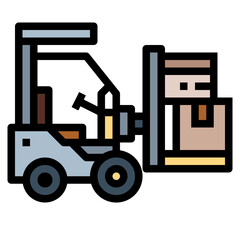 forklift filled outline icon style