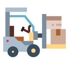 forklift flat icon style