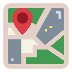 map flat icon style