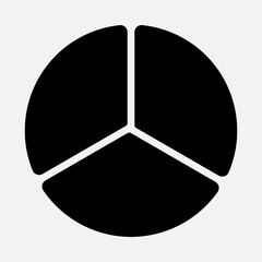 Pie chart icon in solid style, use for website mobile app presentation