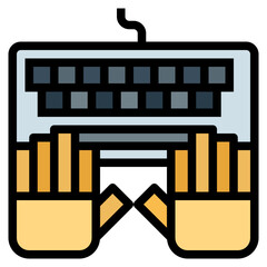 typing filled outline icon style