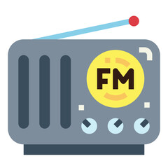 radio flat icon style