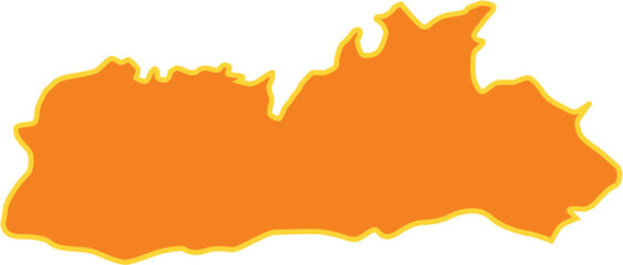 Map of Meghalaya, State of India.