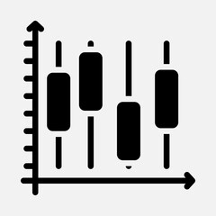 Stats icon in solid style, use for website mobile app presentation