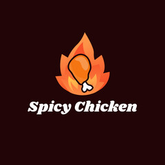 fried chicken logo and font, emblem, badge object graphic illustration