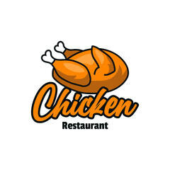 fried chicken logo and font, emblem, badge object graphic illustration