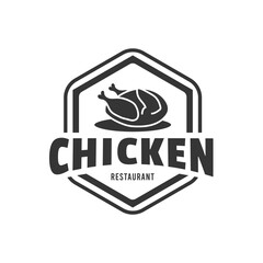 fried chicken logo and font, emblem, badge object graphic illustration