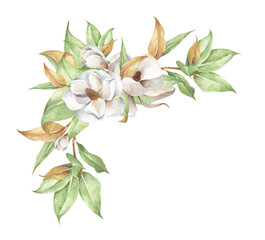 The floral arrangements. Wedding concept with flowers. It's perfect for greeting cards, wedding invitation, birthday. Watercolor floral illustration.