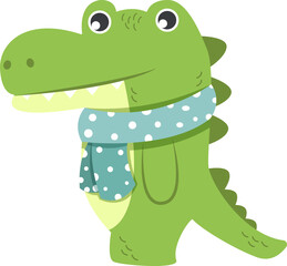 Crocodile cartoon characters with clothes