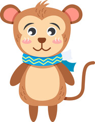Monkey cartoon characters with clothes