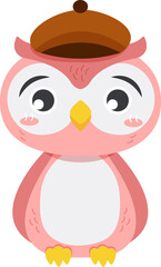 Owl bird cartoon characters with clothes
