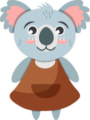 Koala bear cartoon characters with clothes