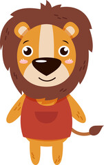 Lion cartoon characters with clothes