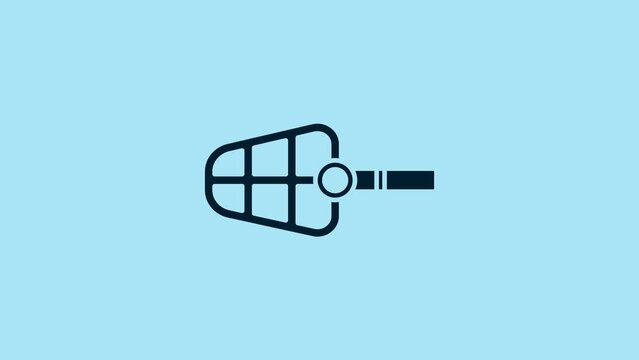 Blue Dog muzzle icon isolated on blue background. 4K Video motion graphic animation