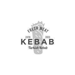  Kebab Design Logo. Vector creative labels for Turkish and Arabian fast food, This food logo can be perfect for restaurants, shop, blog, website, app, web